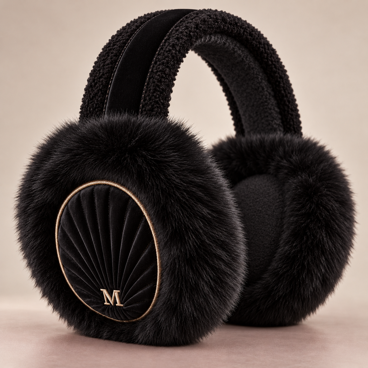 Noir Pleated Earmuffs