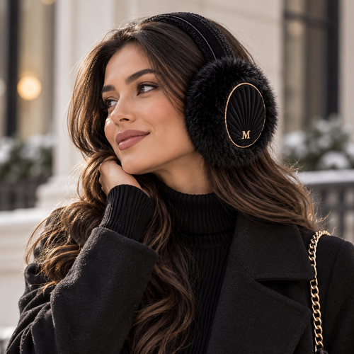 Noir Pleated Earmuffs